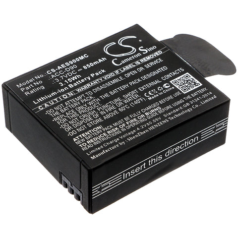 AEE D90,LyfeS72,LyfeSilver,LyfeTitan,S90,S91B; P/N:ACC-D90 Battery