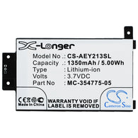 1600mAh Battery for Amazon Kindle Paperwhite Touch 6" 2013, 2013, DP75SDI; P/N: 58-000049, MC-354775-05, S13-R1-D, S13-R1-S