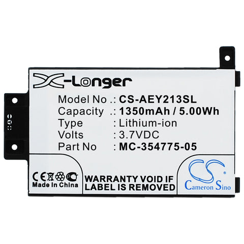 1600mAh Battery for Amazon Kindle Paperwhite Touch 6" 2013, 2013, DP75SDI; P/N: 58-000049, MC-354775-05, S13-R1-D, S13-R1-S