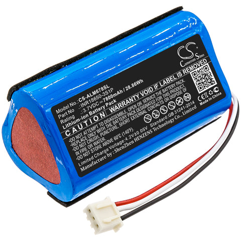 Altec Lansing iMW678,iMW678-BLK,iMW678-BLU,Omni Jacket; P/N:INR18650-3S1P Battery