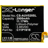 New 2900mAh Battery for Asus A006,V520KL,ZenFone V; P/N:0B200-02480000,C11P1616