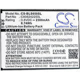 New 2300mAh Battery for BLU S0350WW,S650P,Studio J8 LTE; P/N:C806242250L