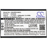 New 650mAh Battery for BT Elements 1K; P/N:43048