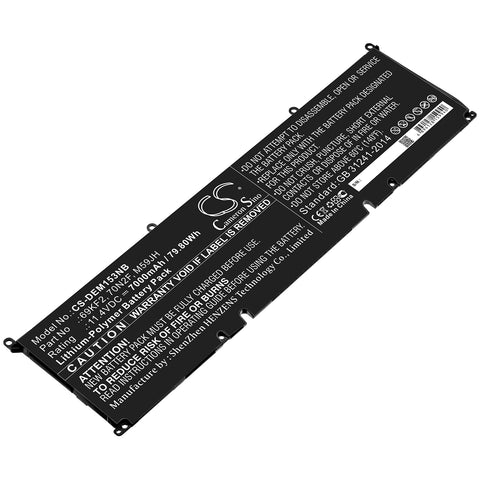 DELL Alienware M15 2020 ALW15M-5758,Alienware M15 R3,Alienware M15 R3 P87F,Alienware M17 2020,Alienware M17 R3 P45E,Precision 5550 P91F,XPS 15 9500,XPS 15 9500 Core i7 4K UHD; P/N:69KF2,70N2F,M59JH Battery