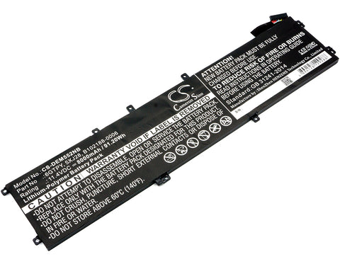 DELL Precision 5510,Precision 5520,Precision 5530,Precision M5520,XPS 15 9560,XPS 15 9560 i7-7700HQ,XPS 15 9570; P/N:5XJ28,6GTPY,B102188-0006,GPM03 Battery