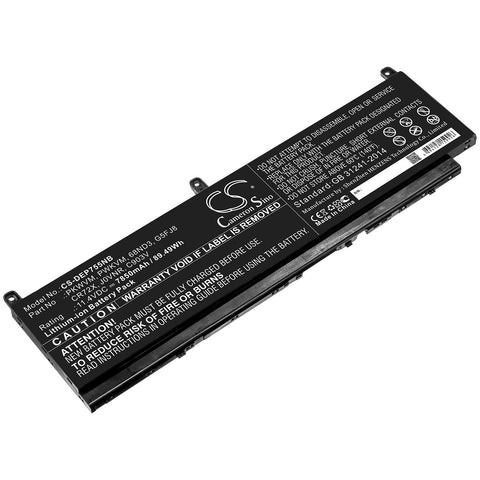 DELL Precision 7550; P/N:68ND3,C903V,CR72X,G5FJ8,J0VNR,PKWVM,PWKVM Battery