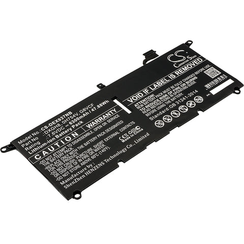 DELL XPS 13 2018,XPS 13 9370,XPS 13 9370 FHD i5,XPS 13-9370-D1605G,XPS 13-9370-D1605S,XPS 13-9370-D1705G,XPS 13-9370-D1705S,XPS 13-9370-D1805G,XPS 13-9370-D1809G,XPS 13-9370-D1905TG,XPS 13-9370-D2905G,XPS9370-7002SLV; P/N:0H754V,DXGH8,G8VCF Battery