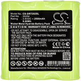 New 2500mAh Battery for Deviser DS2002,DS2002H; P/N:0254