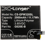 New 2900mAh Battery for Google G020E,G020F,G020G,G020H,Pixel3A; P/N:G020E-B