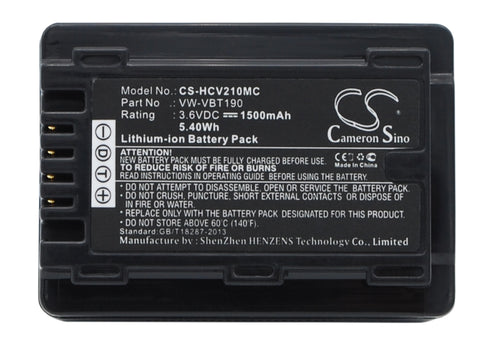 Panasonic HC-V520M, HC-V110, HC-V130, HC-W570, HC-W580, HC-W850EB, VXF-999, HC-V270, HC-250EB, HC-550EB, HC-750EB