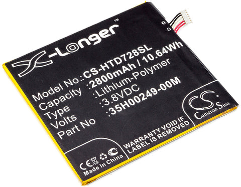 HTC D728,D728t,D728w,D728x,Desire 728; P/N:35H00249-00M,35H00249-02M Battery