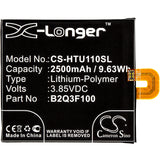 New 2500mAh Battery for HTC Ocean Life,U11 Life,U11 Life Global LTE-A; P/N:35H00274-0M1,B2Q3F100