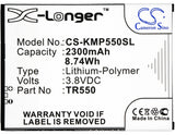 New 2300mAh Battery for KAZAM Trooper 550; P/N:TR550,TR550-XDSCB0000044