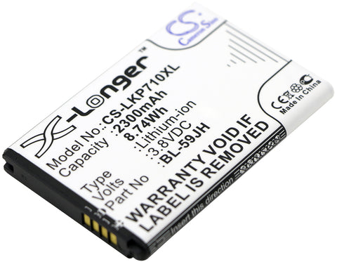 LG AS870,D500,D505,D520,Enact,Enact 4G LTE,FX3,MS500,Optimus F3,Optimus F3Q,Optimus F5,Optimus F6,Optimus L7 II Dual,Optimus L7II,P703,P710,P713,P715,VS870,VS890; P/N:BL-59JH,EAC61998401,EAC61998402 Battery