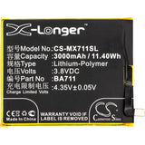 New 3000mAh Battery for MeiZu Blue Charm 6,M6,M6 Dual SIM,M6 Dual SIM TD-LTE,M711C,M711M,M711Q; P/N:BA711
