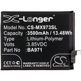 New 3500mAh Battery for Meizu  16S,16S Pro,M1973,M971H,M973Q; P/N: BA971