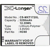 New 3250mAh Battery for Motorola Moto C Plus,Moto C Plus Dual SIM,XT1723,XT1724,XT1725; P/N:HC60