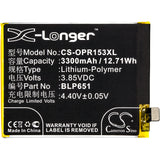 New 3300mAh Battery for OPPO PAAM00,PAAT00,R15 DME 4G+,R15 Dream Mirror,R15 Dream Mirror Edition,R15 Dream Mirror Edition Dual ,R15 Dream Mirror Edition Dual; P/N:BLP651