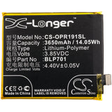 New 3650mAh Battery for OPPO 1917,CPH1917,PCAM00,Reno; P/N:BLP701