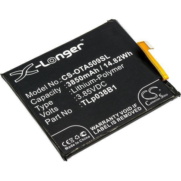 Alcatel 5090Y,7071D,7071DX,A7,A7 LTE,A7 LTE Dual SIM TD-LTE,A7 XL,OT-5090Y,OT-7071D,OT-7071DX; P/N:CAC3860004C1,TLp038B1 Battery