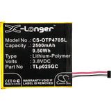 New 2500mAh Battery for Alcatel One Touch Pixi 4 7.0,One Touch Pixi 4 7.0 3G,One Touch Pixi 4 7.0 4G,OT-8063,OT-9003A,OT-9003X; P/N:TLp025GC