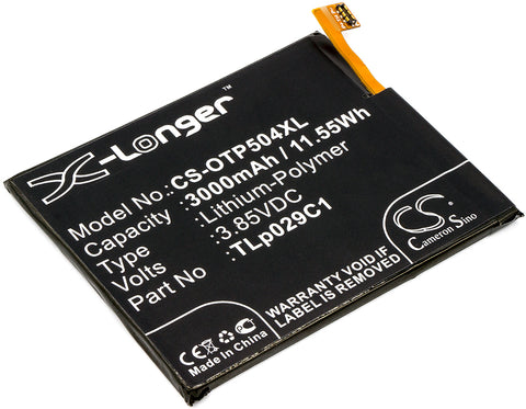 Alcatel 5049S,5049W,5049Z,A30,A30 Fierce,A30 Fierce LTE,A30 Plus,A30 Plus LTE,OT-5049S,OT-5049W,OT-5049Z; P/N:TLp029C1 Battery
