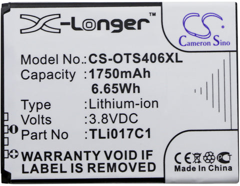 Battery for Alcatel One Touch Streak,  OT-4060,  OT-4060A