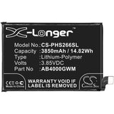 New Replacement 3850mAh Battery for Philips Xenium S266; P/N:AB4000GWM