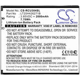 New Replacement 2000mAh Battery for Wiko SAS,U307AS; P/N:LT25H426271W