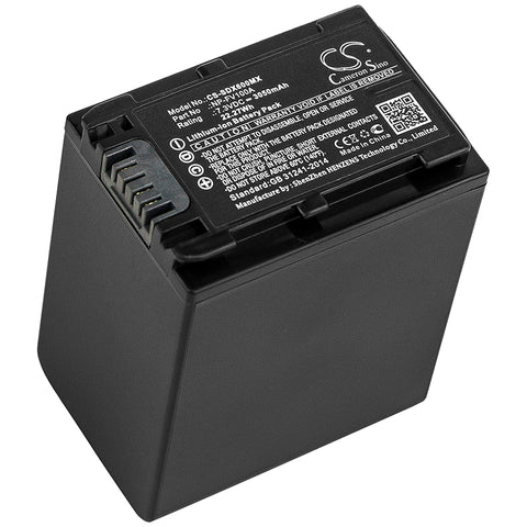 Sony FDR-AX33,FDR-AX40,FDR-AX45,FDR-AX53,FDR-AX60,FDR-AX700,FDR-AXP33,HDR-CX450,HDR-CX625,HDR-CX680,HDR-PJ620,HDR-PJ675,NEX-VG30; P/N:NP-FV100A Battery