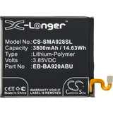 New 3800mAh Battery for Samsung Galaxy A9 2018,Galaxy A9 2018 TD-LTE,Galaxy A9s 2018,Galaxy A9s 2018 Dual SIM,SM-A920,SM-A9200,SM-A920F,SM-A920F/DS,SM-A920N; P/N:EB-BA920ABU,GH82-18306A
