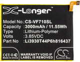 New 3000mAh Battery for Vodafone Smart V8,VFD 710,Vfone 6+; P/N:Li3930T44P6h816437