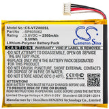 New 2500mAh Battery for VTech 80-169500,KidiBuzz; P/N:SP605062