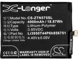 New 4900mAh Battery for Nubia N2,N2 Dual SIM,N2 Dual SIM TD-LTE,NX575J; P/N:Li3950T44P6h856751