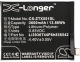 New 3600mAh Battery for Nubia M2,M2 Dual SIM,M2 Dual SIM TD-LTE,NX551J; P/N:Li3936T44P6h836542