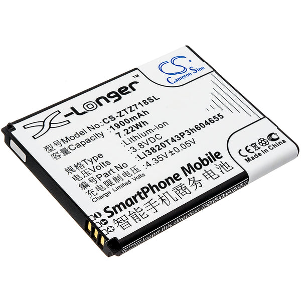 ZTE Jasper Lte,Z718,Z718TL; P/N:Li3820T43P3h604655 Battery